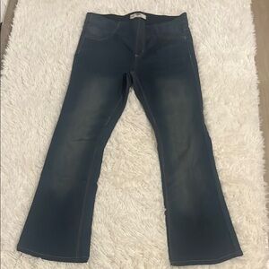 Free People Blue Flare Wide Leg Jeans